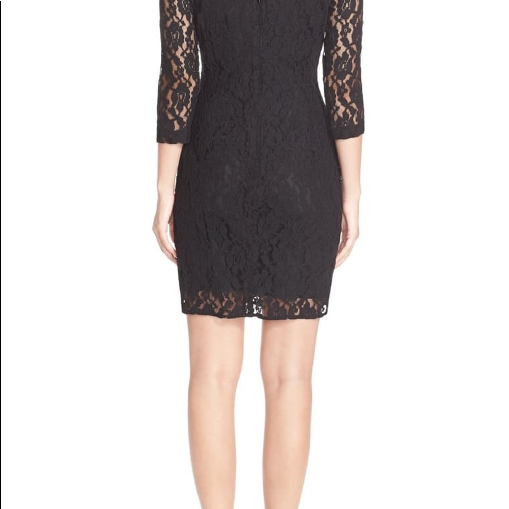 Leota illusion sleeve black lace sheath dress - Picture 4 of 6